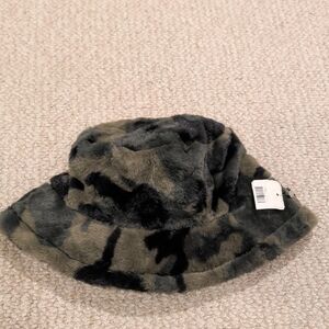 Fuzzy Camouflage Bucket Hat